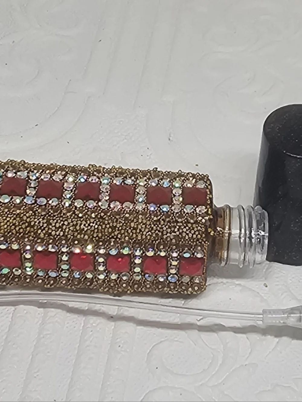 Handmade Gold and Red Travel Perfume Holder